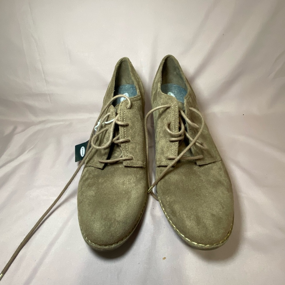 Dr. Scholl's Dakota Wedge Booties Tan Suede Lace-Up - Women’s size 10